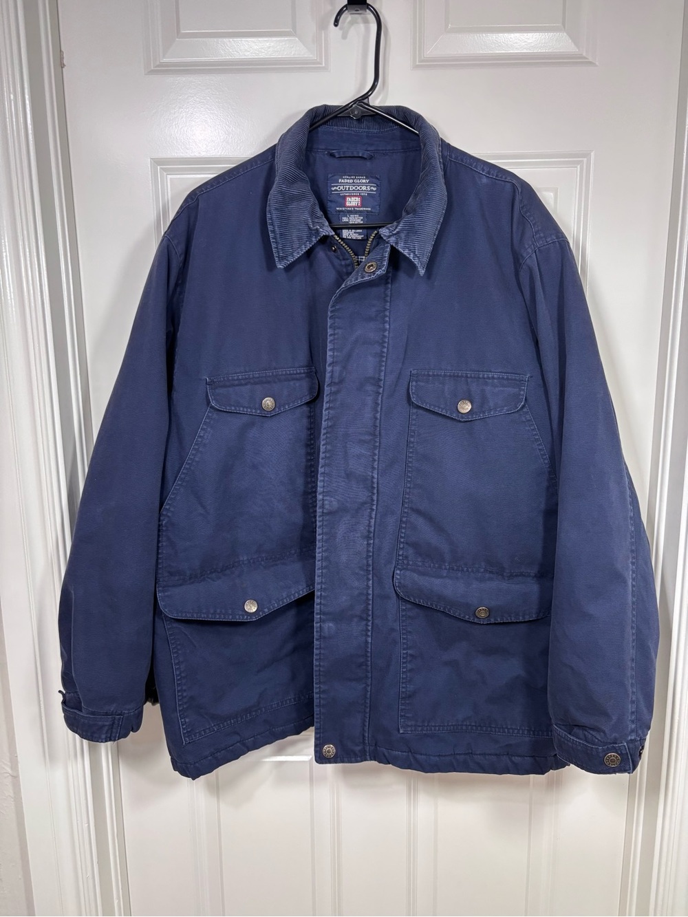 Vintage Faded Glory Outdoors Utility Chore Jacket Coat Men’s L Flannel Lined